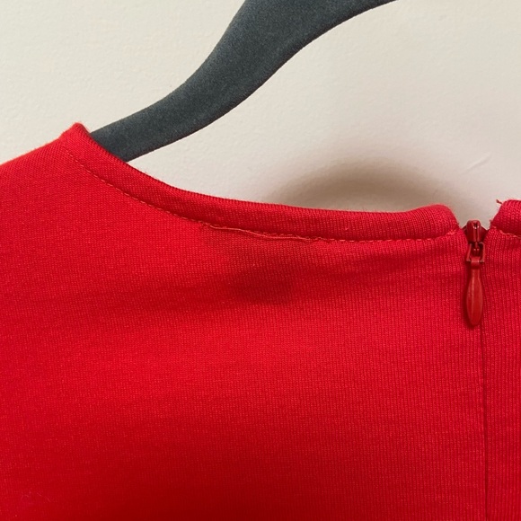 J Crew Red Knit Long-Sleeve Sheath Dress Size 2 - Picture 7 of 7